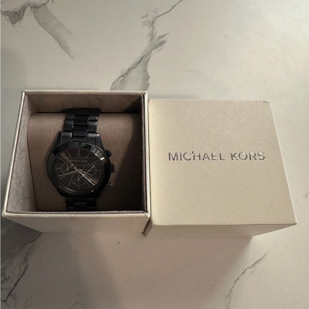 Michael Kors Black Slim Runway Chronograph Watch